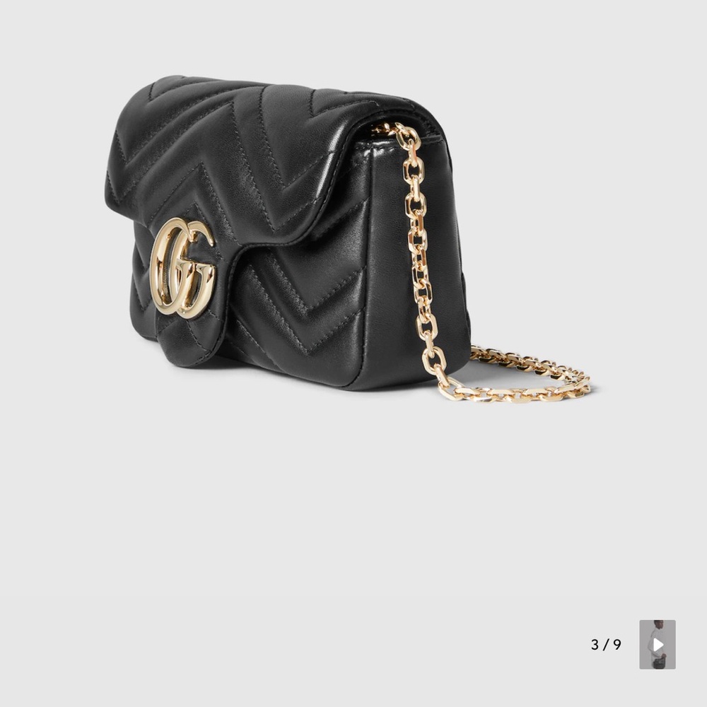 Gucci Black Crossbody Bag with Gold Chain - Picture 2 of 3